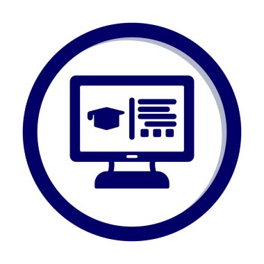 Online eğitim. Basit tasarım, vektör illüstrasyonu