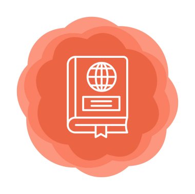 Coğrafya Kitabı web simgesi, vektör illüstrasyonu 