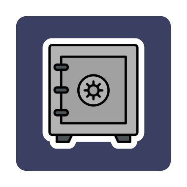 Güvenli kutu simgesi, vektör illüstrasyonu 