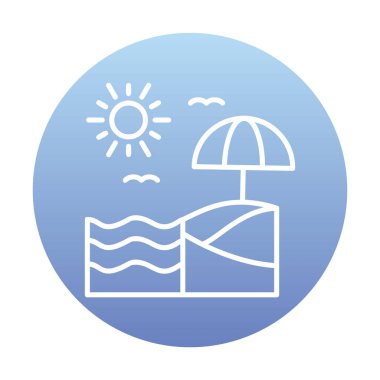 Yaz plaj ikonunun vektör illüstrasyonu 
