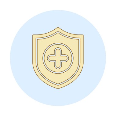 Basit Tıbbi Sigorta simgesi, vektör illüstrasyonu