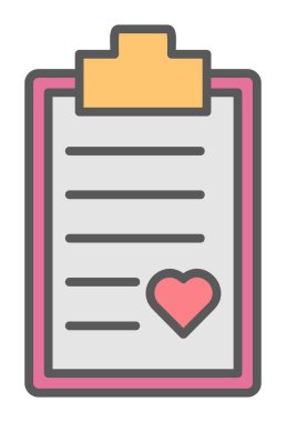 Kalp ikonu vektör illüstrasyonlu Tıbbi Rapor               