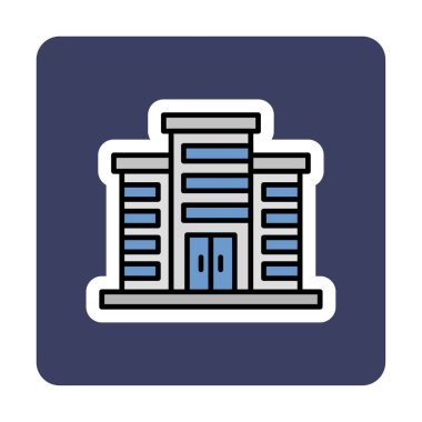 Şehir binası simgesi, vektör illüstrasyonu basit tasarım