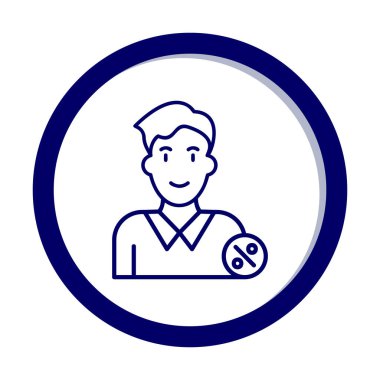 Erkek istihdam avatarının vektör illüstrasyonu 