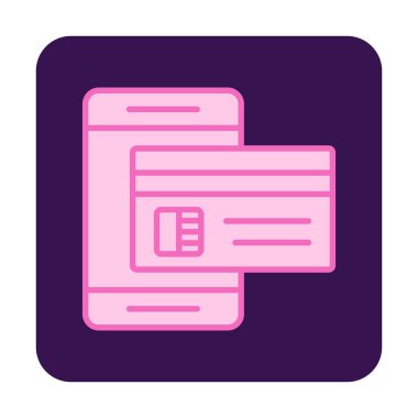 Basit Çevrimiçi Ödeme simgesi, vektör illüstrasyonu