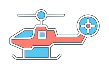Askeri savaş helikopteri. Web simgesi basit illüstrasyon 
