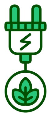 elektrik prizi, Yeşil Enerji simgesi, taslak illüstrasyon                  