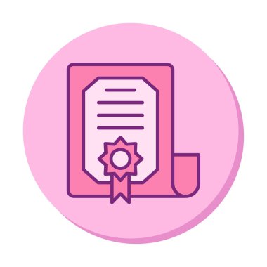 Sertifika vektör simgesi modern basit illüstrasyon                                 