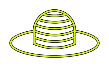 Güneş Şapkası simgesinin vektör illüstrasyonu 