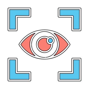 Vizyon düz simgesi, vektör çizim