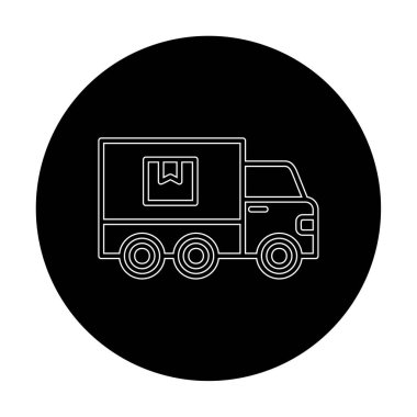 kamyon simgesi, vektör illüstrasyonu