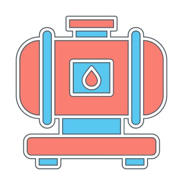 Fabrika tankı simgesi, vektör illüstrasyonu