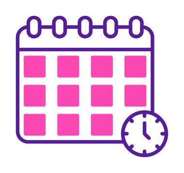 Takvim anımsatma simgesi, bitiş tarihi simgesi, vektör illüstrasyonu