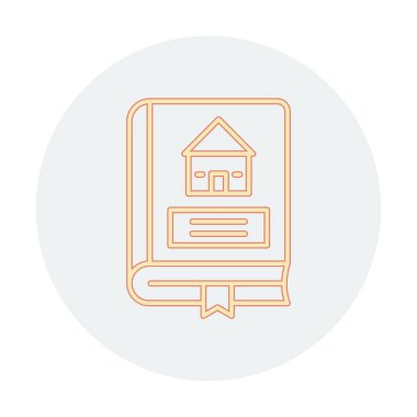 Mimarlık Kitabı düz simgesi, vektör illüstrasyonu 