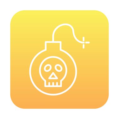 Kafatası vektör illüstrasyonlu bomba simgesi