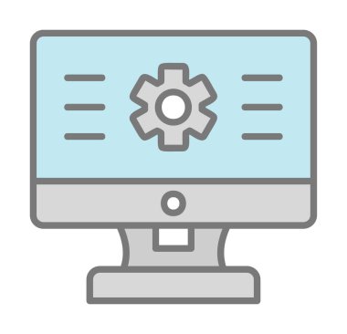 bilgisayar izleme simgesi, vektör illüstrasyonu basit tasarım