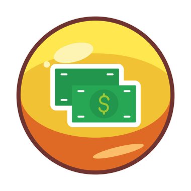 Nakit Dolar para simgesi, vektör illüstrasyonu 