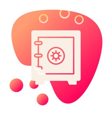 Güvenli kutu simgesi, vektör illüstrasyonu 