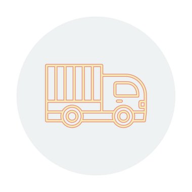 dağıtım kamyonu simgesi, vektör illüstrasyonu