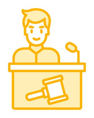 Açık artırmacı simgesi düz stil, vektör illüstrasyonu