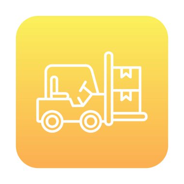 Basit Forklift simgesi, vektör illüstrasyonu