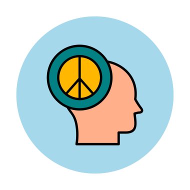 kafa simgesi barış sembolü, vektör illüstrasyonu basit tasarım