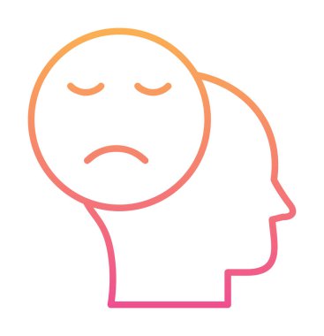 Basit yassı Üzüntü ikonu vektör çizimi 