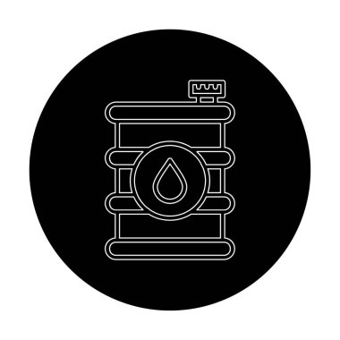 Yağ varili düz ikon vektör çizimi