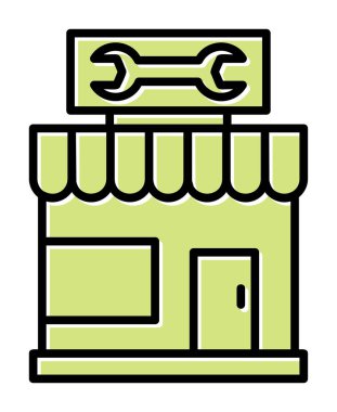 Araba Tamirhanesi ikon vektör çizimi