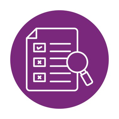 kontrol listesi ve arama simgesi vektör illüstrasyonu 