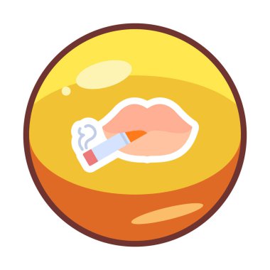 Basit düz sigara içme simgesi resimlemesi