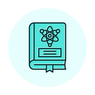 Fizik Kitabı vektör illüstrasyonu, simge ögesi arkaplanı