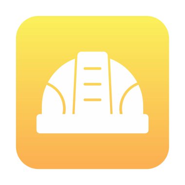 İnşaat Miğferi. İnşaat endüstrisi simgesi ana hatlarıyla doldurulmuş                    