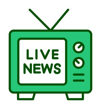 Basit Canlı Haber simgesi, vektör illüstrasyonu