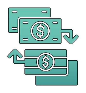 para değişimi simgesi, vektör illüstrasyonu 