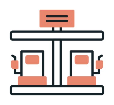 Modern Yakıt İstasyonu simgesinin vektör çizimi                  