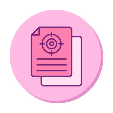 Hedef simgeye sahip bir belgenin vektör illüstrasyonu 