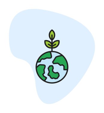 Dünya gezegeni ve vektör illüstrasyon tasarımını bırakıyor. Bastır Yeşil kavram                                          