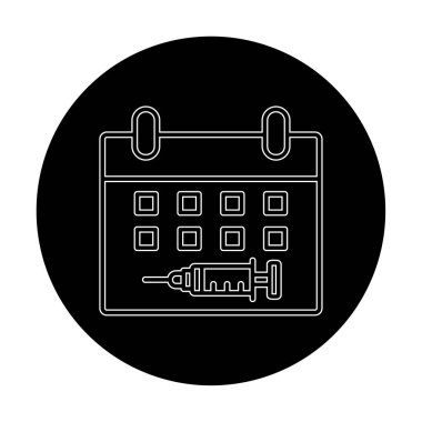 Aşılama Tarihi web simgesi, vektör illüstrasyonu