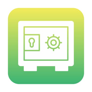 Güvenli kutu simgesi, vektör illüstrasyonu 