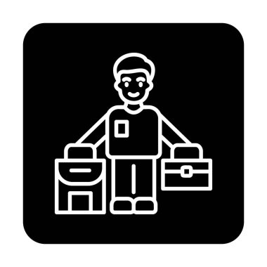 Mülteci Web simgesi, vektör illüstrasyonu 