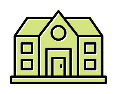 ev düz simgesi, vektör illüstrasyonu 