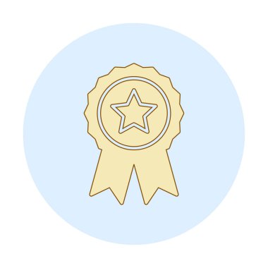  Basit ödül rozet vektörü düz çizgi simgesi