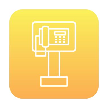 Ankesörlü Telefon web simgesi, vektör illüstrasyonu