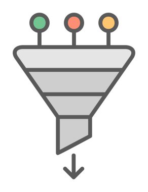 Basit düz huni simgesi vektör çizimi 