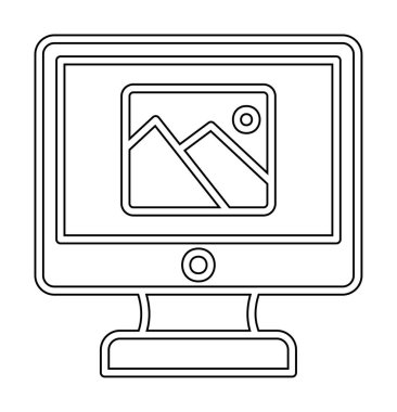 Comoputer galeri simgesi, vektör illüstrasyonu