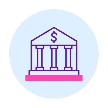 Banka simgesi, vektör illüstrasyonu 