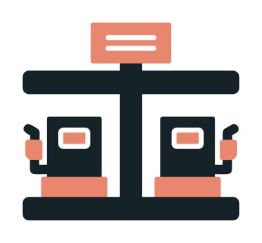 Modern Yakıt İstasyonu simgesinin vektör çizimi                  