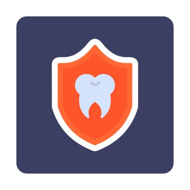 Diş Koruma simgesinin vektör illüstrasyonu 