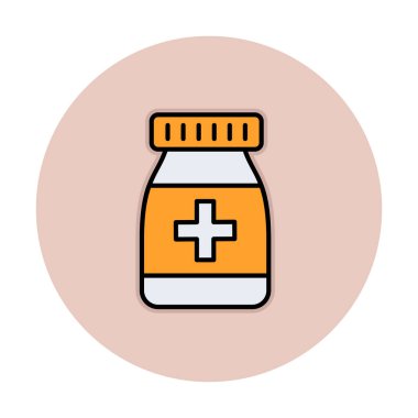 Düz tarzda ilaç şişesi simgesi 